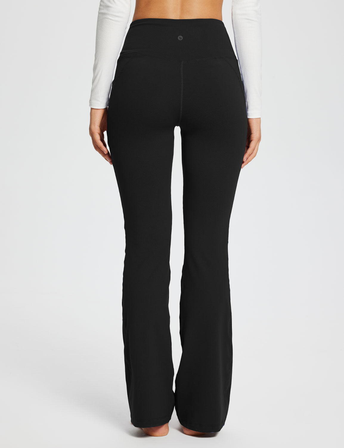 Baleaf Women's Laureate 32'' Crossover High-Rise Flared Pants dbh057 32-Black Back