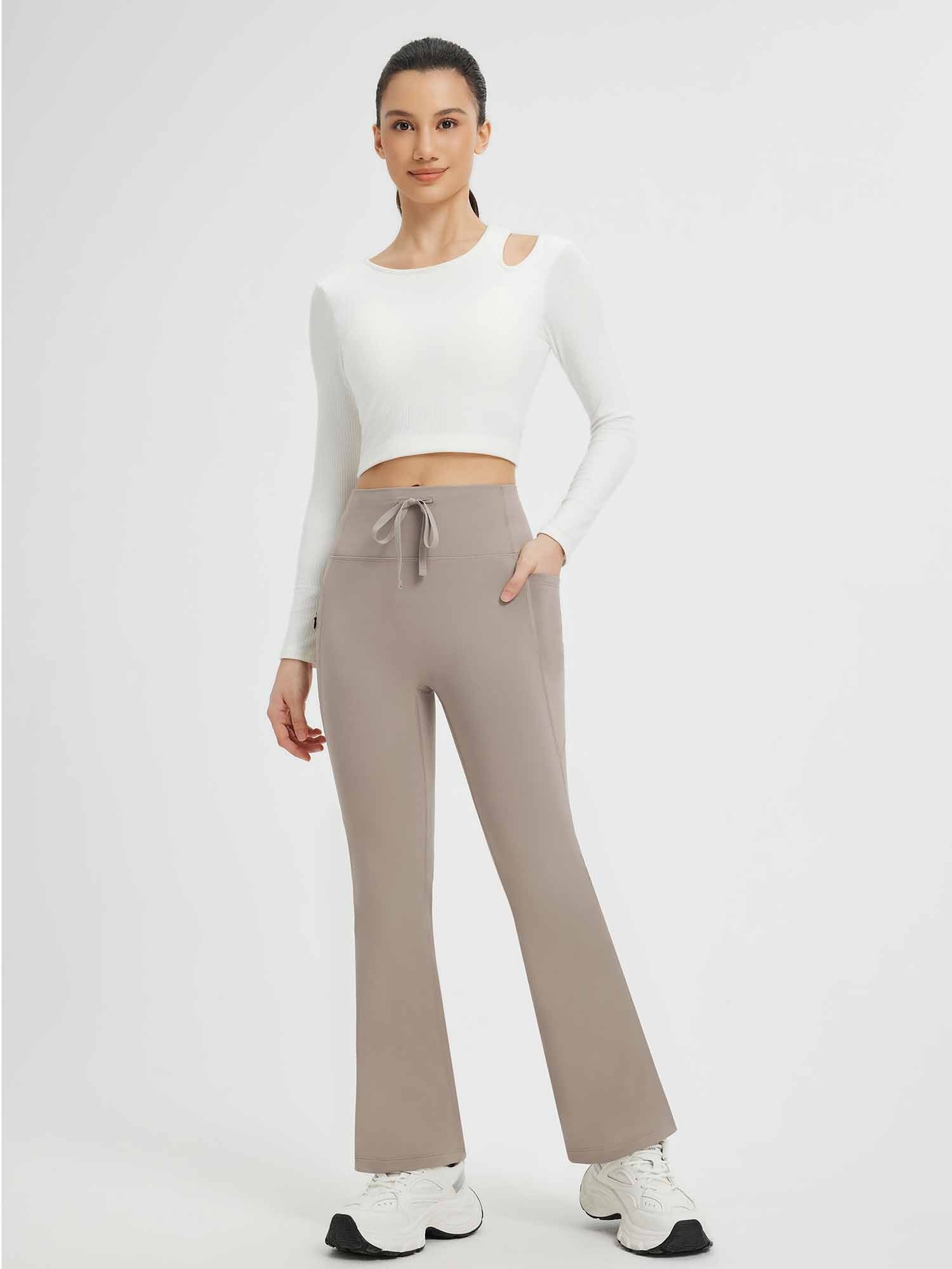 Yoga Drawstring High-Waisted Flared Pants (Petite Fit)
