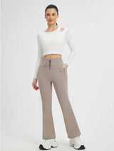 Yoga Drawstring High-Waisted Flared Pants (Petite Fit)