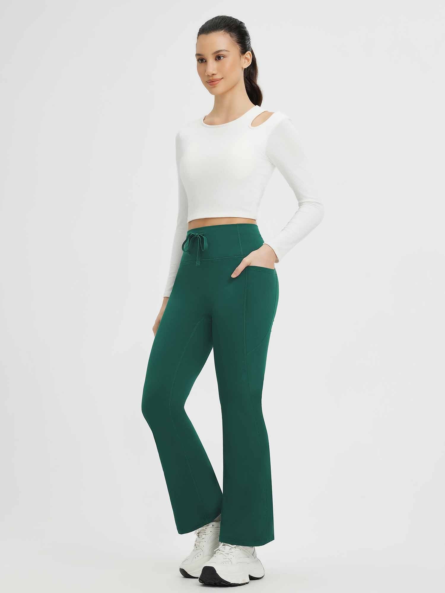 Yoga Drawstring High-Waisted Flared Pants (Petite Fit)