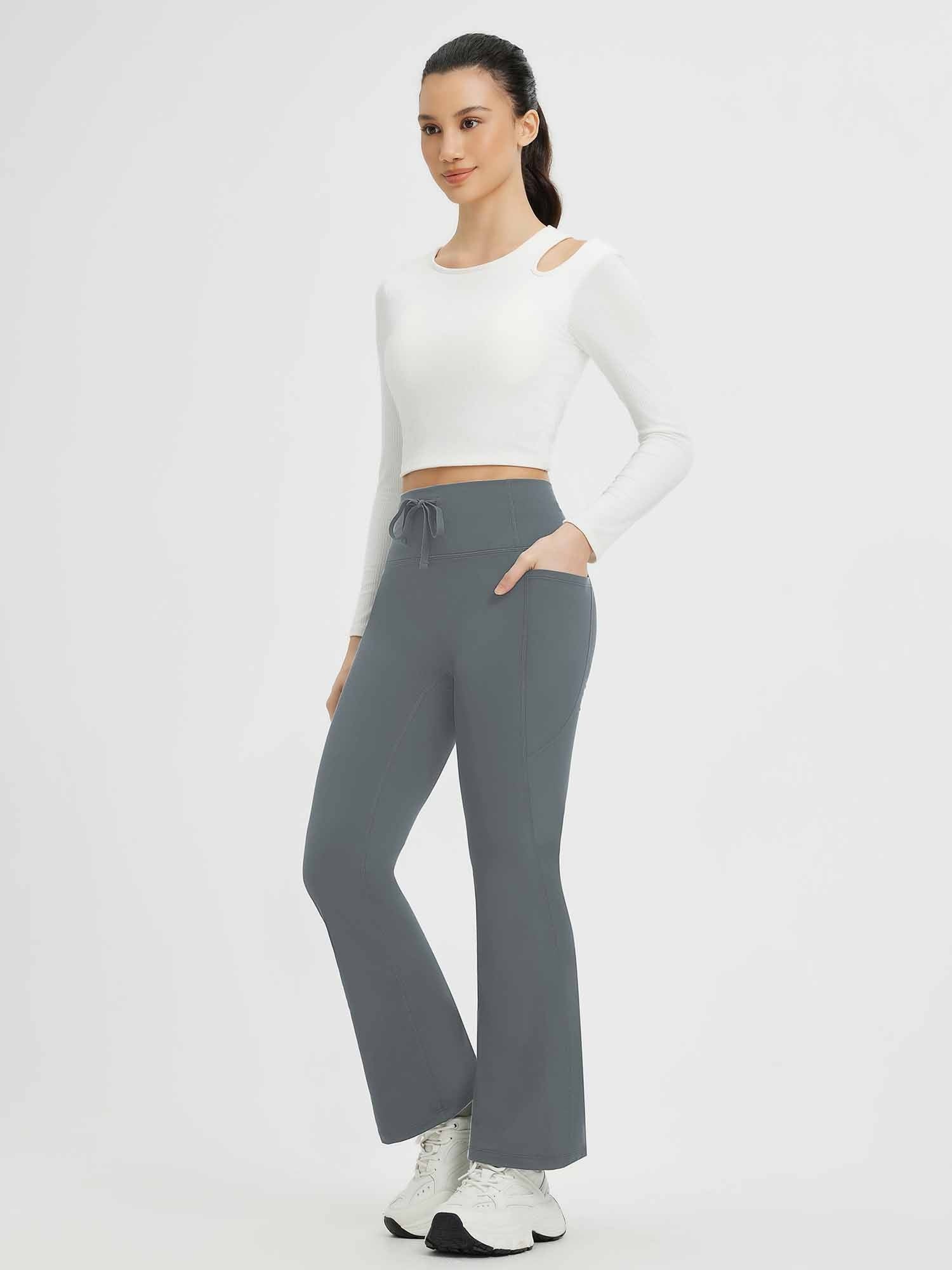 Yoga Drawstring High-Waisted Flared Pants (Petite Fit)