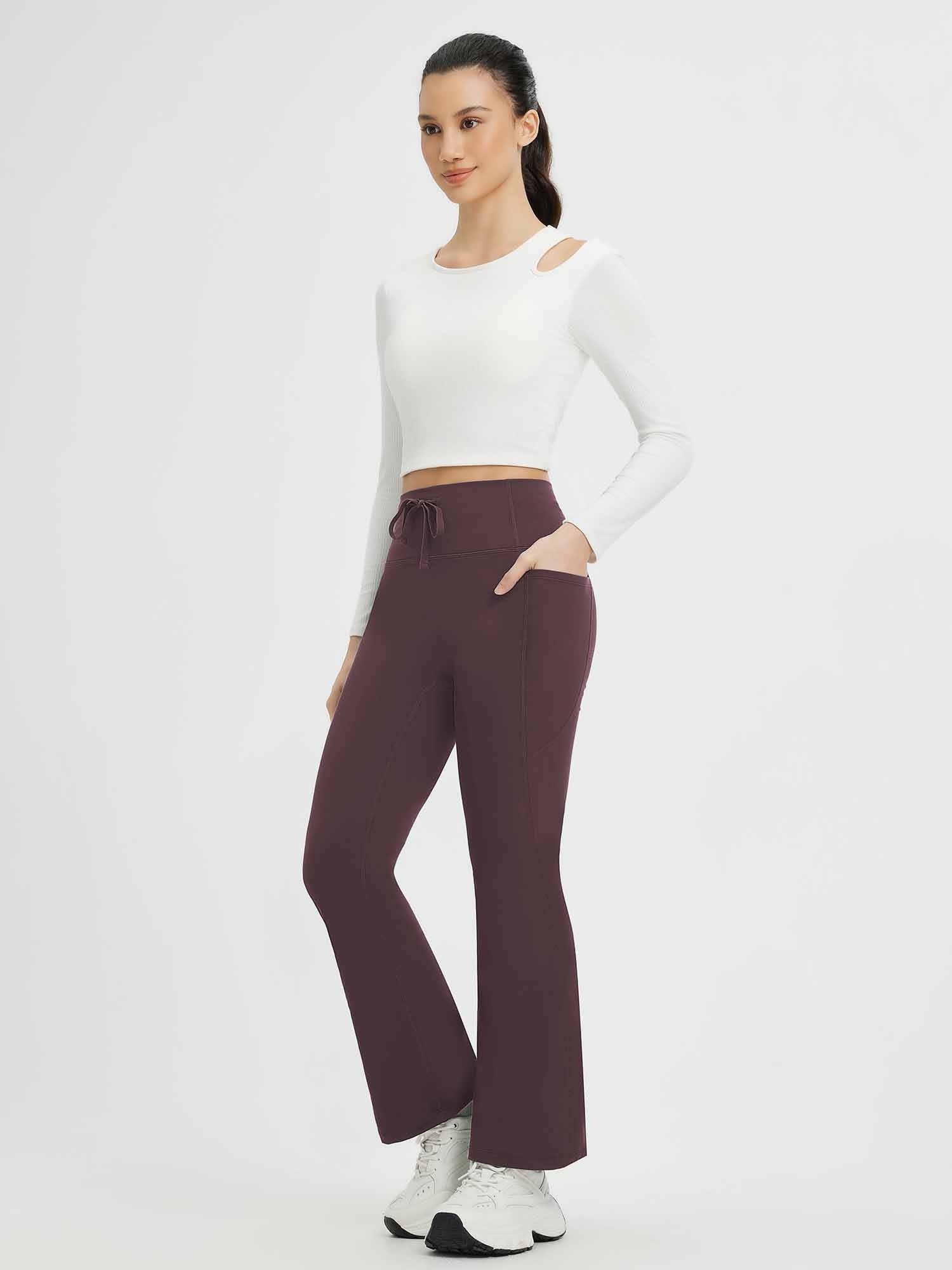 Yoga Drawstring High-Waisted Flared Pants (Petite Fit)