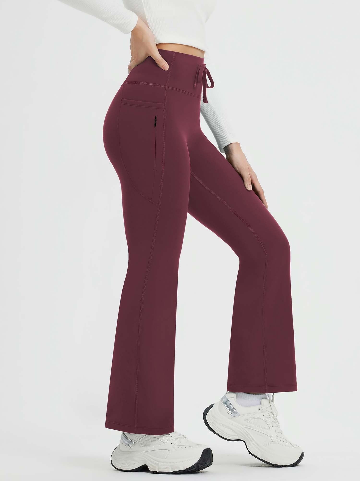 Yoga Drawstring High-Waisted Flared Pants (Petite Fit)