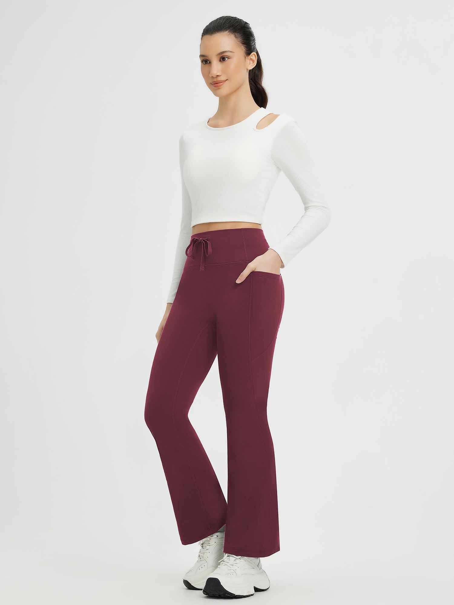 Yoga Drawstring High-Waisted Flared Pants (Petite Fit)