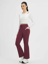 Yoga Drawstring High-Waisted Flared Pants (Petite Fit)
