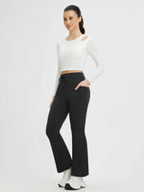 Yoga Drawstring High-Waisted Flared Pants (Petite Fit)