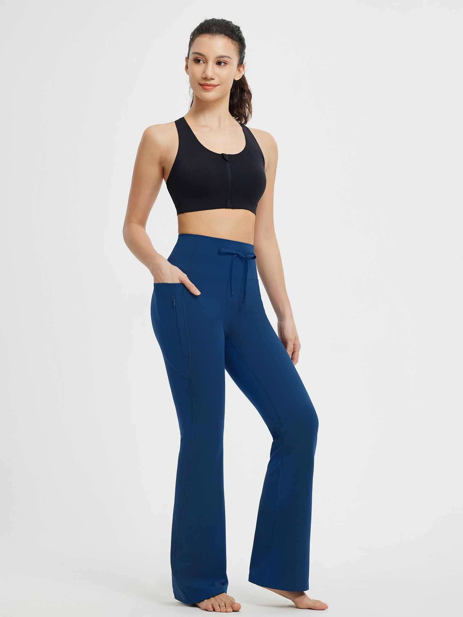 Yoga Drawstring High Waisted Flared Pants