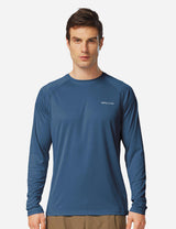 #Baleaf Men's UPF50+ Long Sleeved Loose Fit Casual T-Shirt Bluish Violet Front