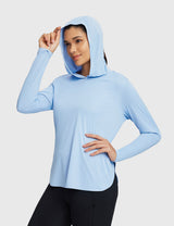 Baleaf Women's Rounded Hem Hooded Long Sleeve Kentucky Blue Main