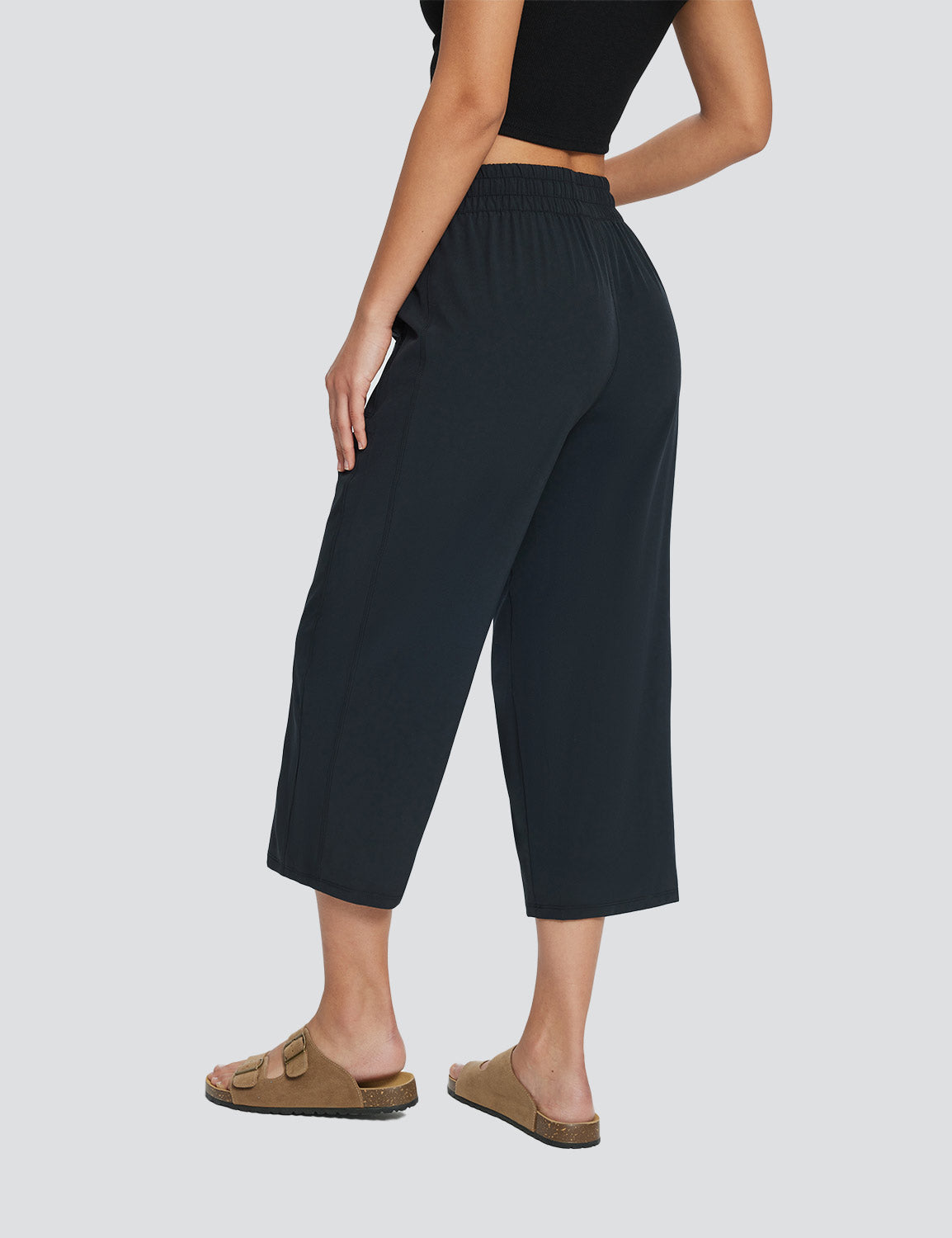 Baleaf Women's High Rise Straight Leg Sweatpants Anthracite Back