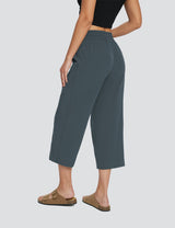 Baleaf Women's High Rise Straight Leg Sweatpants Ebony Back