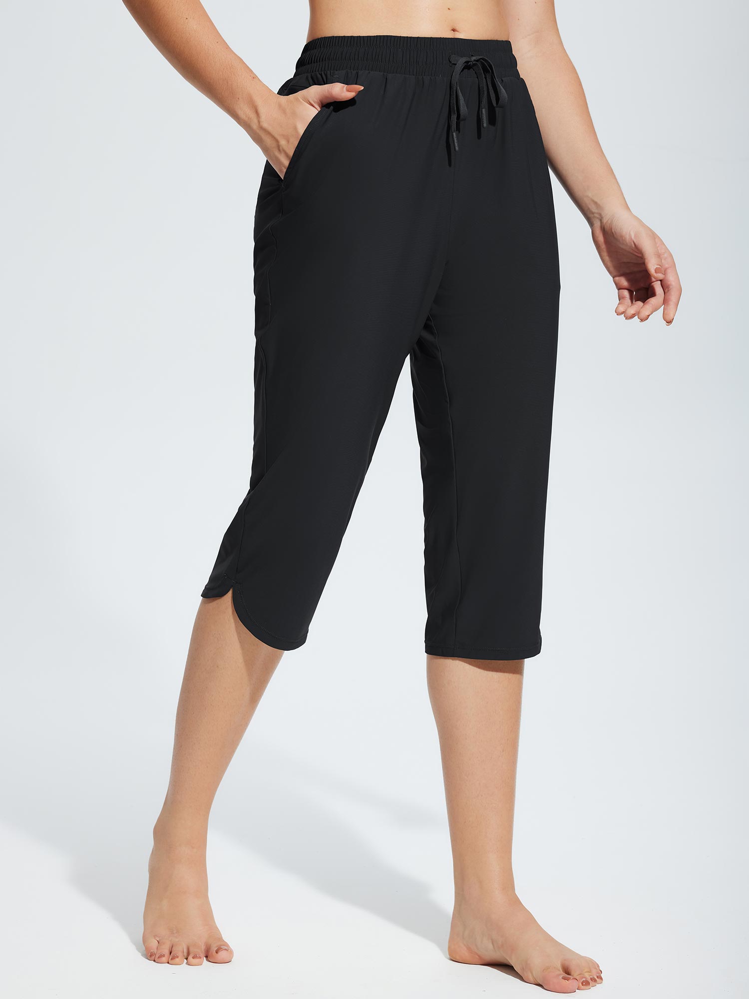 Women Swim Pants Baleaf Women's 18 High Waisted Swim Pants Long