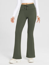 Drawstring Waistband Yoga High-Waisted Flared Pants