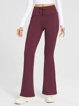 Drawstring Waistband Yoga High-Waisted Flared Pants