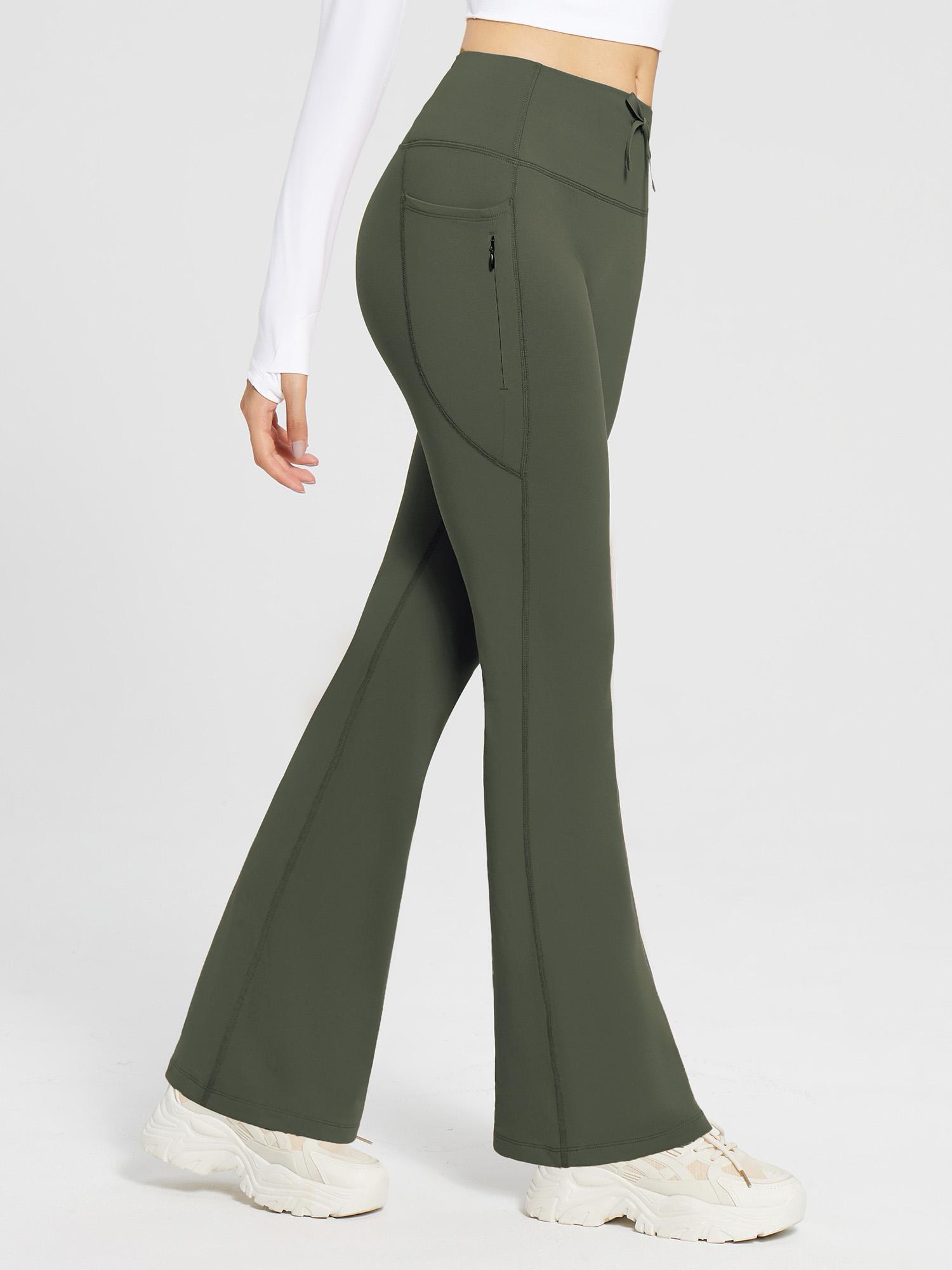 Drawstring Waistband Yoga High-Waisted Flared Pants