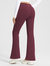 Drawstring Waistband Yoga High-Waisted Flared Pants