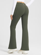 Drawstring Waistband Yoga High-Waisted Flared Pants