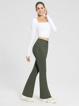 Drawstring Waistband Yoga High-Waisted Flared Pants