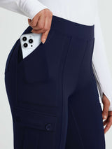 Multi-Pocket Workwear Straight-Leg Knit Fleece Pants