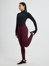 Multi-Pocket Workwear Straight-Leg Knit Fleece Pants