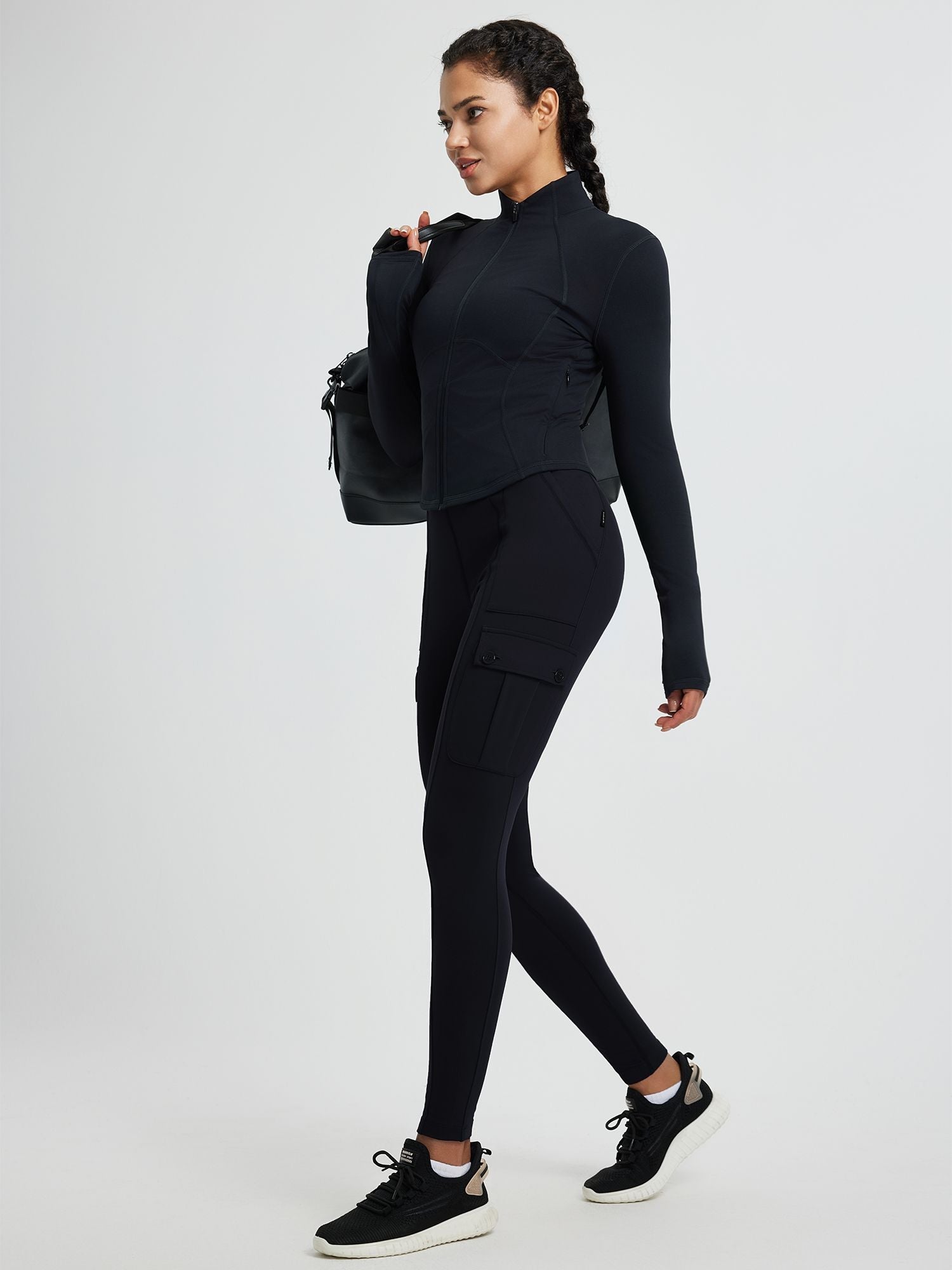 Multi-Pocket Workwear Straight-Leg Knit Fleece Pants