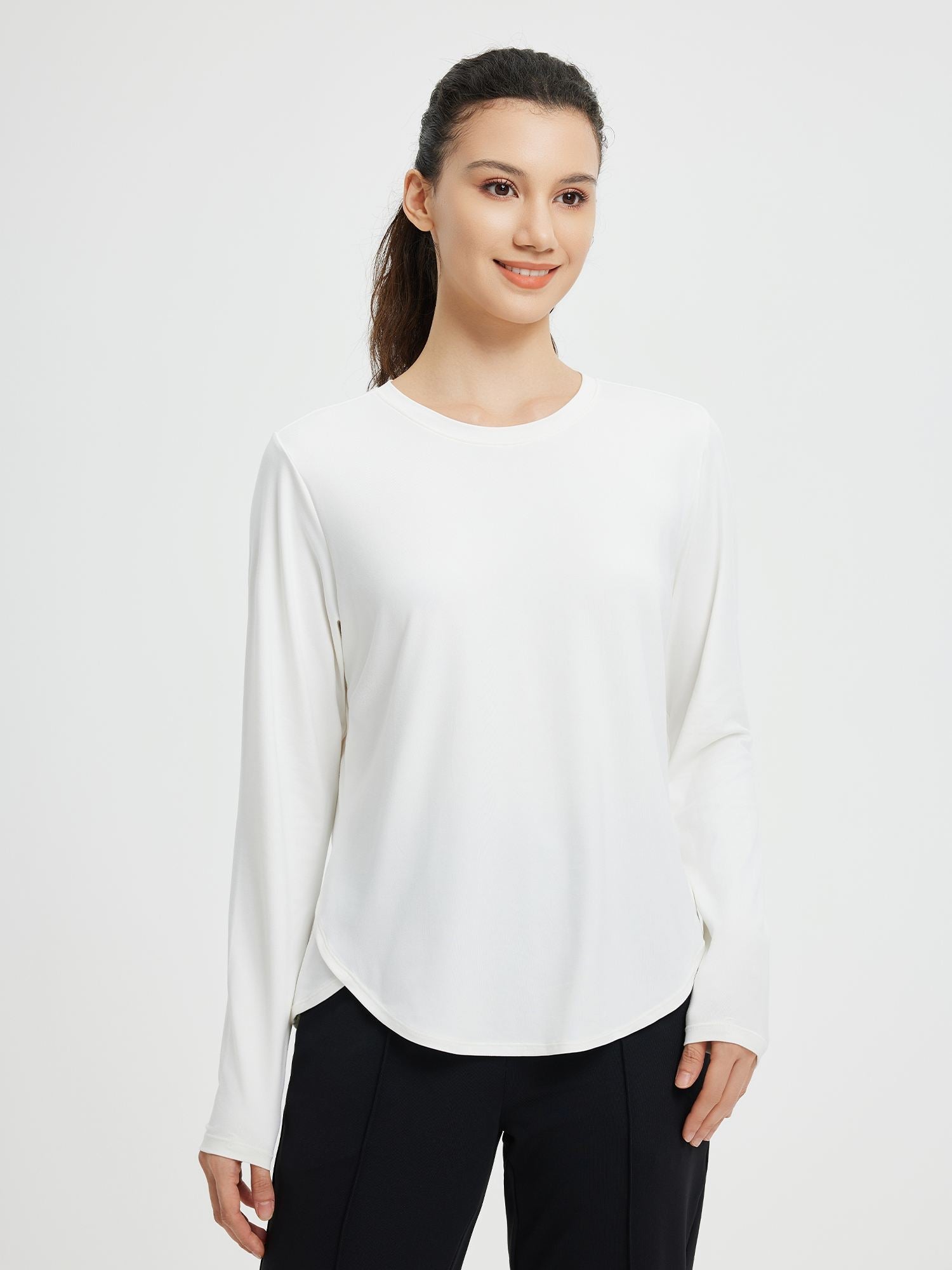 Running Cross Hem Long-Sleeve T-Shirt