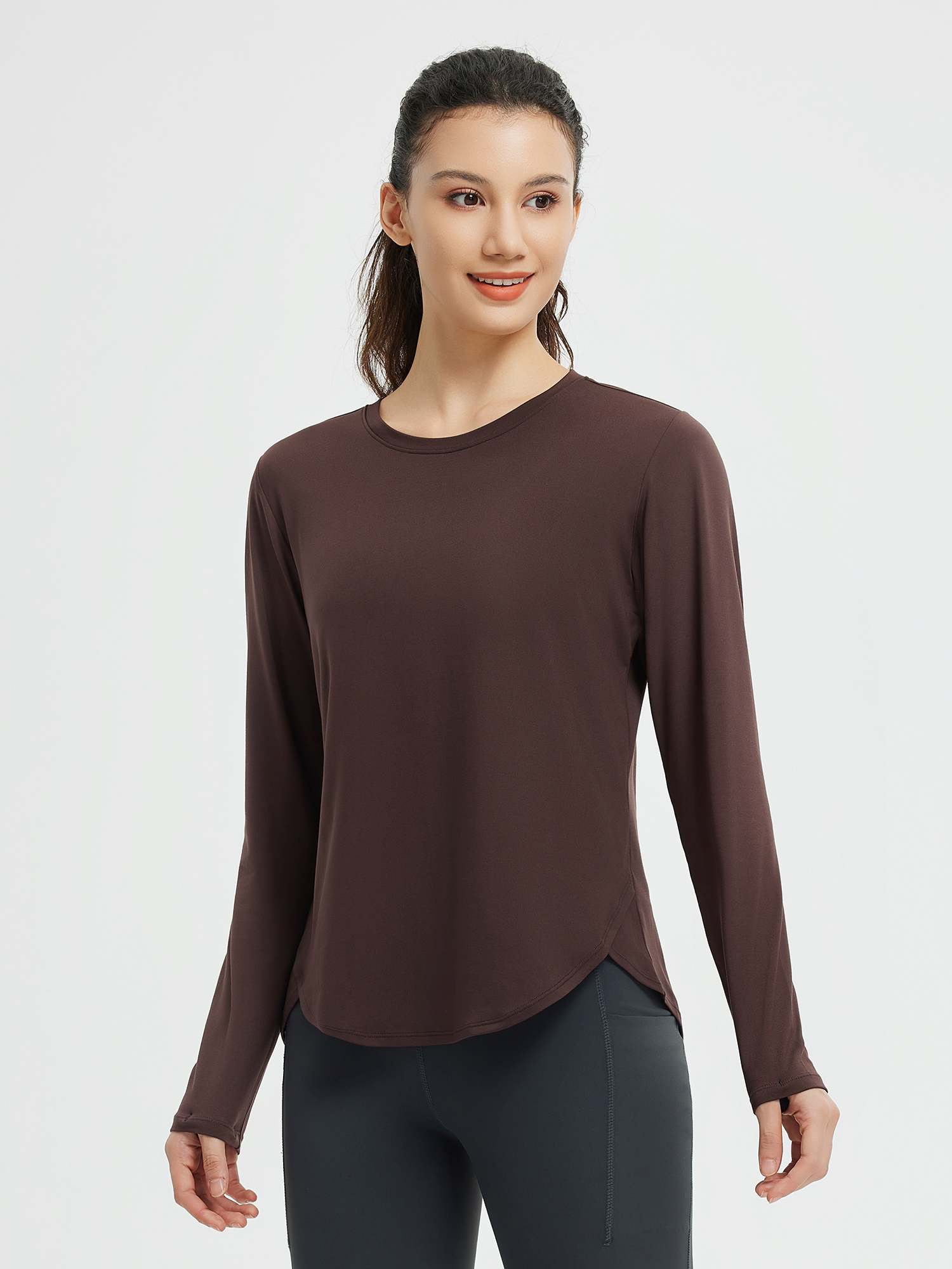Running Cross Hem Long-Sleeve T-Shirt