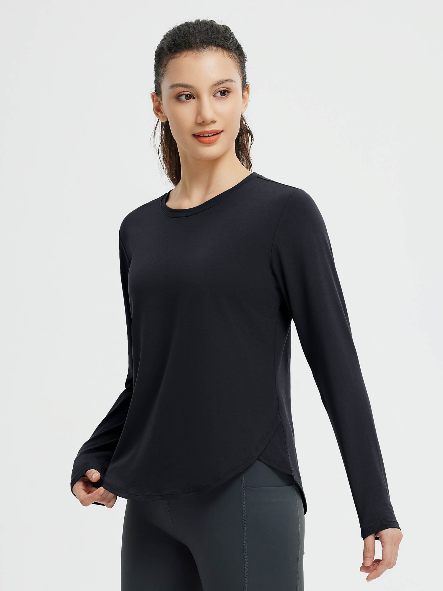 Running Cross Hem Long-Sleeve T-Shirt