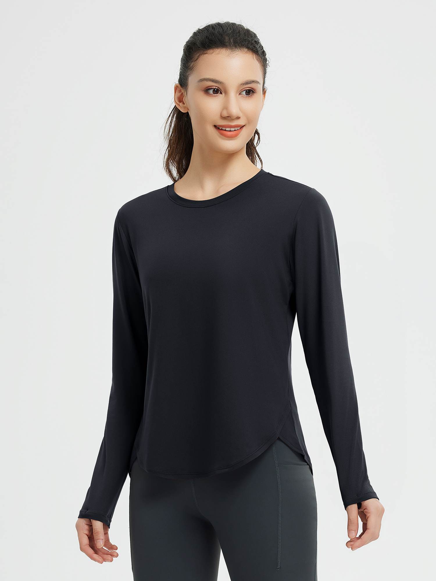 Running Cross Hem Long-Sleeve T-Shirt