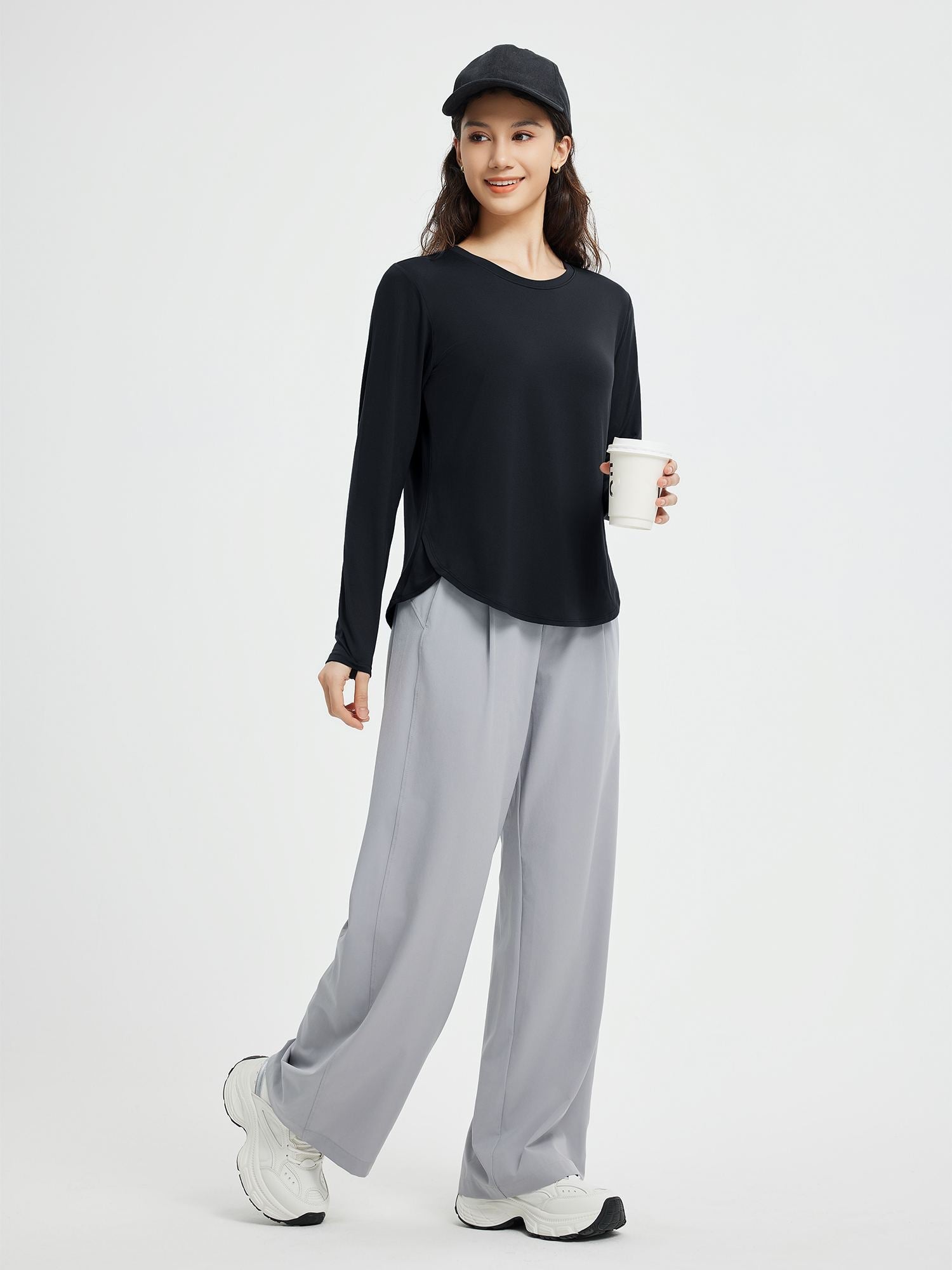 Running Cross Hem Long-Sleeve T-Shirt