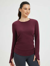 Yoga Side Drawstring Long Sleeve T-Shirt
