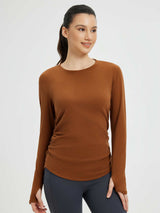 Yoga Side Drawstring Long Sleeve T-Shirt