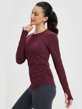 Yoga Side Drawstring Long Sleeve T-Shirt