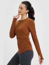 Yoga Side Drawstring Long Sleeve T-Shirt