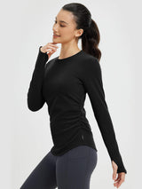 Yoga Side Drawstring Long Sleeve T-Shirt