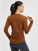 Yoga Side Drawstring Long Sleeve T-Shirt