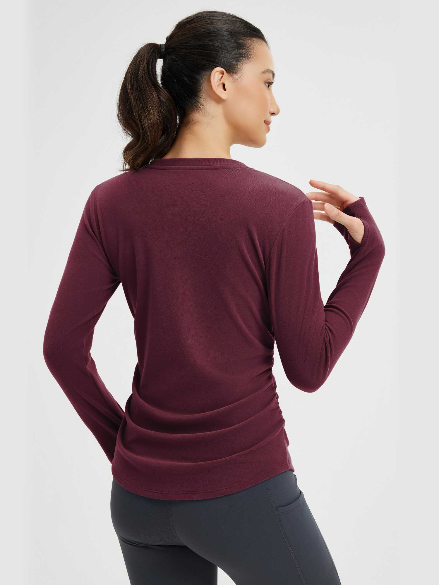 Yoga Side Drawstring Long Sleeve T-Shirt