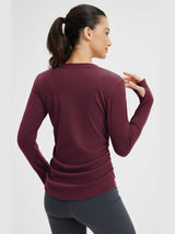 Yoga Side Drawstring Long Sleeve T-Shirt