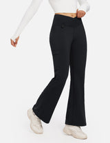 Baleaf Women's Fleece lined Crossover Slightly Flare Leggings Anthracite Main