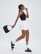 Baleaf Women's High Waisted Athletic Golf Skorts with Shorts Pockets dbd007 White Full