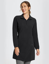 #Baleaf Women's Long-Sleeve Quarter Zip Thermal Dress dga069 Black Side