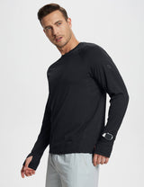 Baleaf Men's Crew Neck Watch Window T-Shirt (Website Exclusive) Jet Black Side