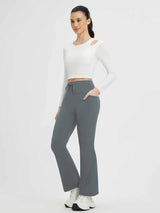 Yoga Drawstring High-Waisted Flared Pants (Petite Fit)