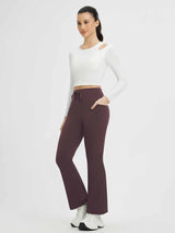 Yoga Drawstring High-Waisted Flared Pants (Petite Fit)