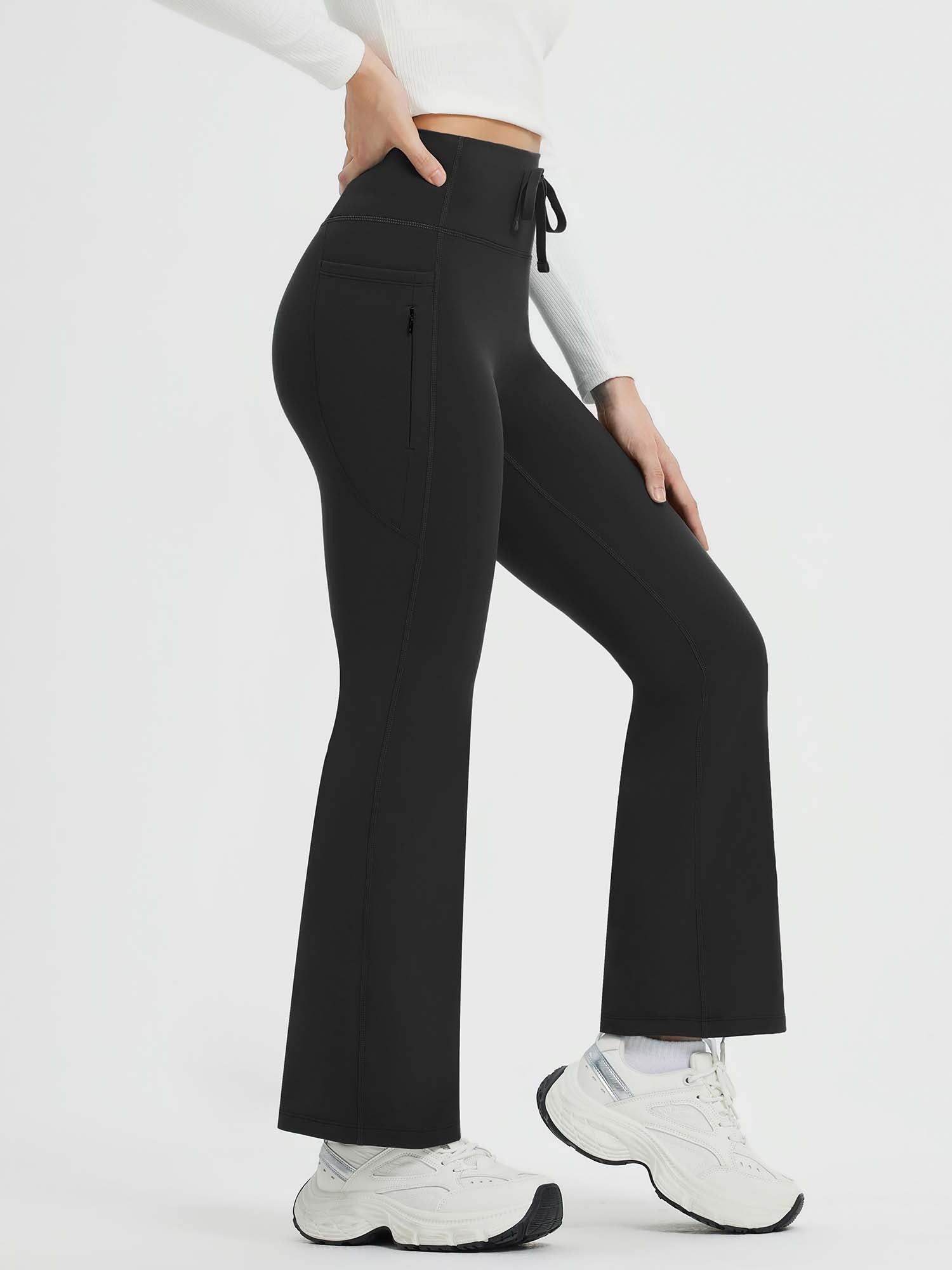 Yoga Drawstring High-Waisted Flared Pants (Petite Fit)