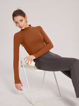 Set: Turtle Neck Top & Cross-Waist Flared Pants