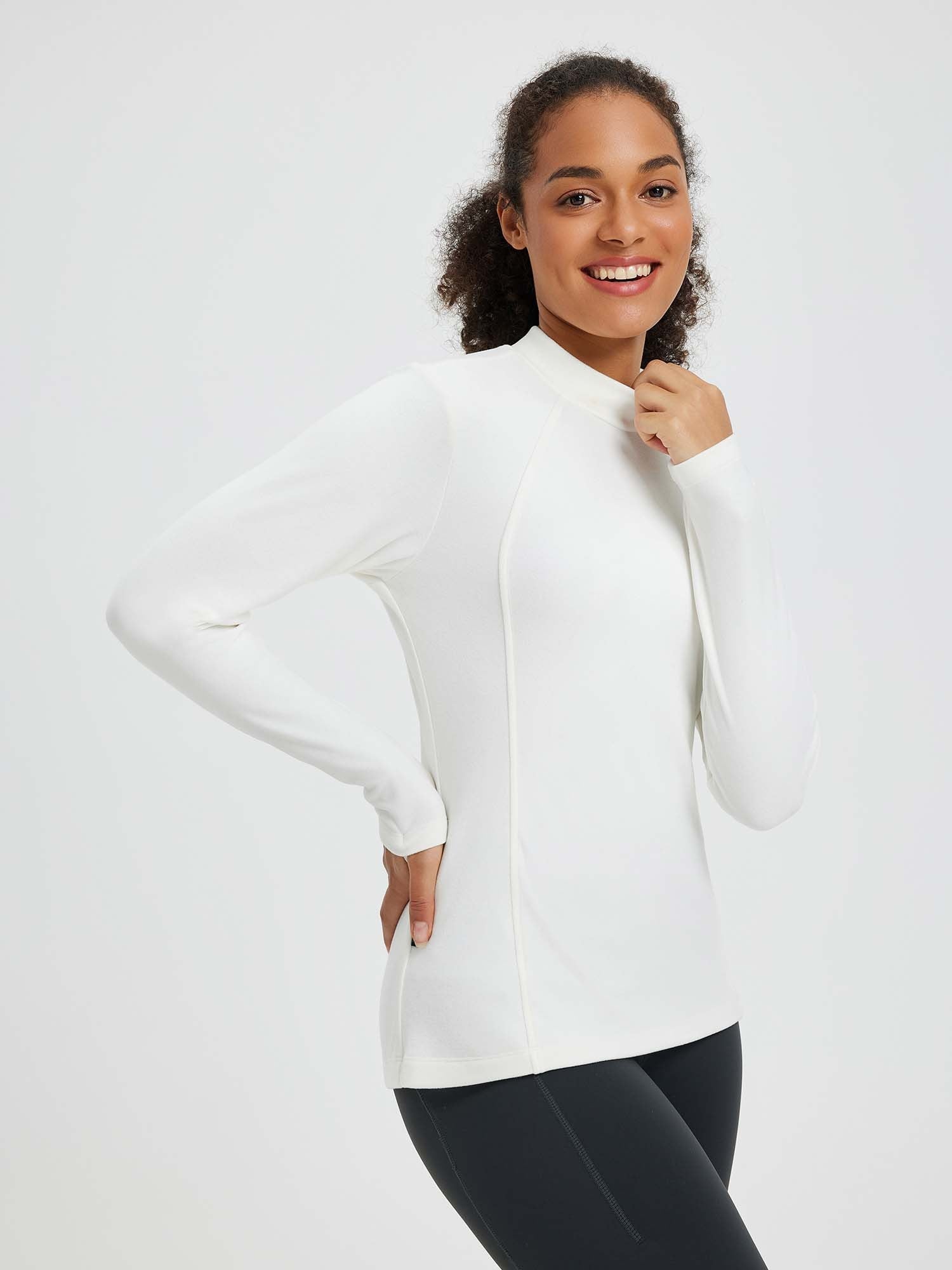 Running Half-Turtleneck Fleece Long-Sleeve T-Shirt