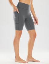 Baleaf Women's Sweatleaf High-Rise Pocketed Shorts ebh012 Smoked Pearl  Side