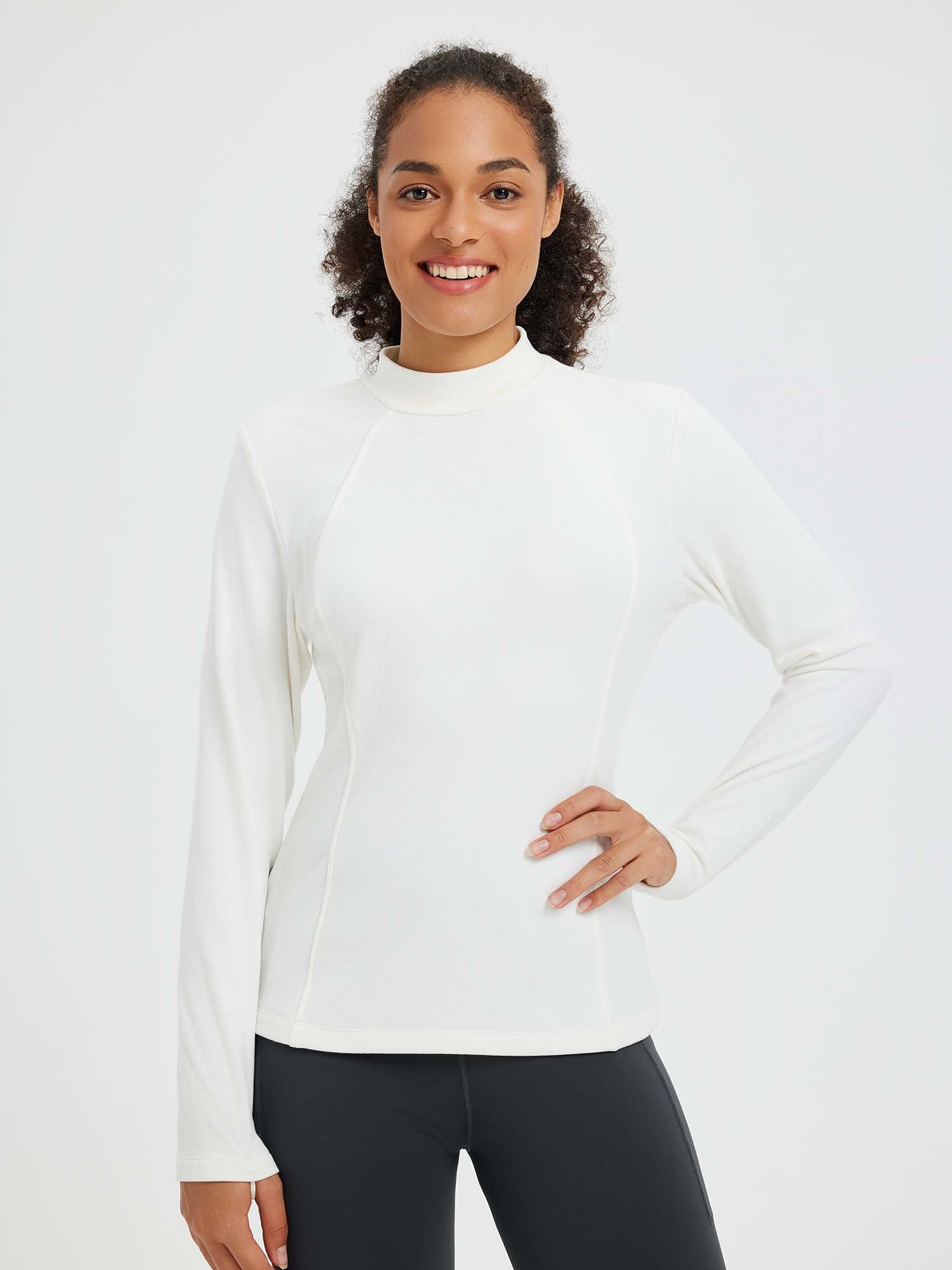 Running Half-Turtleneck Fleece Long-Sleeve T-Shirt