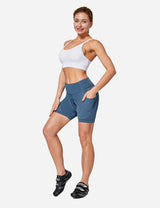Baleaf Women's UPF 50+ 5' Bike Shorts 4D Padded Pockets Cycling UnderW... cai010 Ensign Blue Full